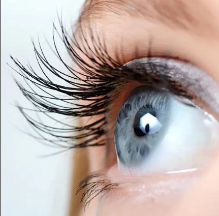Ojo con pestañas largas y densas tras tratamiento CREXY